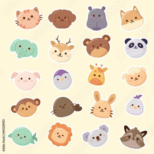 Cute baby animal head set