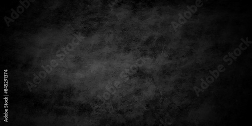 Dark Black background texture, old vintage charcoal black backdrop paper with watercolor. Abstract background with black wall surface, black stucco texture. Black gray satin dark texture.