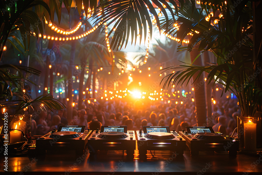 Obraz premium crowd of people dancing at concert