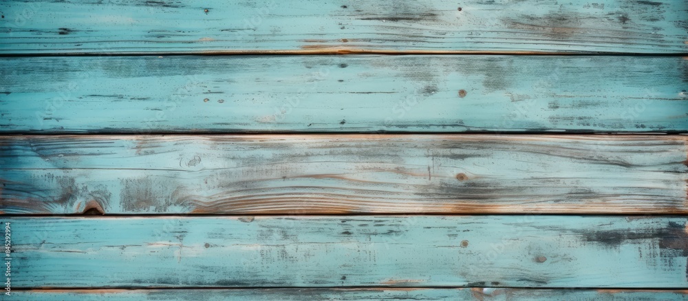 Naklejka premium A vintage wooden background with visible knots nail holes and an old paint job The front view of a wooden wall offers ample copy space for adding text or images