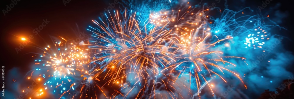 Fototapeta premium Colorful Fireworks Display in Night Sky
