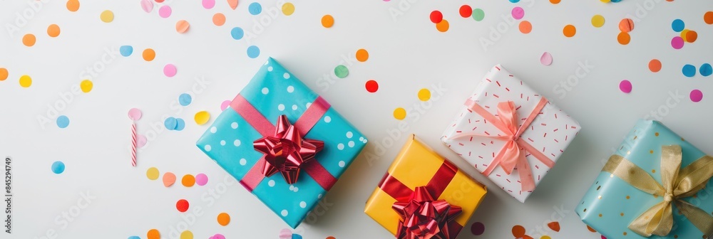 Festive Presents and Confetti Arrangement Festive Presents and Confetti Arrangement