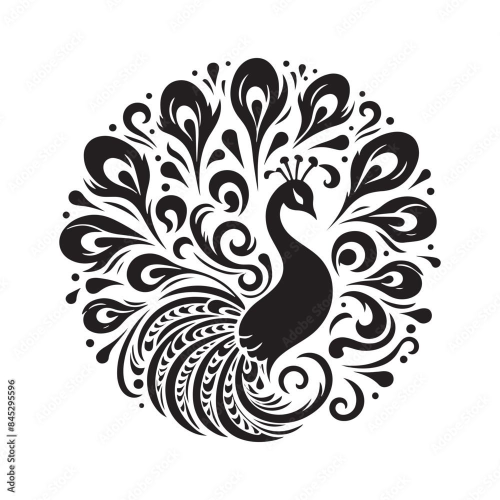 Bold Peacock Silhouette: Vector Art Celebrating the Beauty and Grandeur of Nature's Treasures - Peacock Illustration - Peacock Vector. Bold Peacock Silhouette: Vector Art Celebrating the Beauty and Grandeur of Nature's Treasures - Peacock Illustration - Peacock Vector.