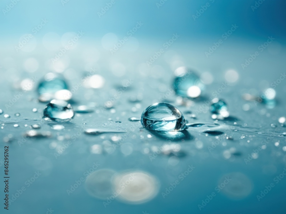 Abstract macro of water droplets on shiny surface Abstract macro of water droplets on shiny surface