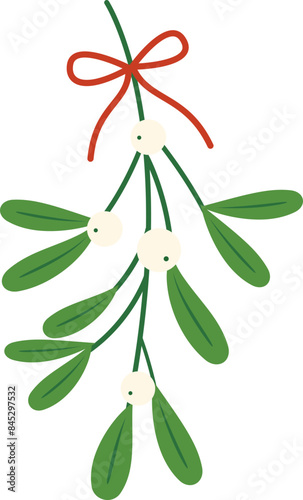 Mistletoe icon vector.
Mistletoe plant hanging. Christmas vector illustration.