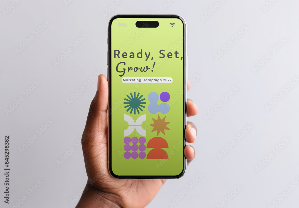 Mobile Phone Mockup Design With Generative AI Stock Template | Adobe Stock