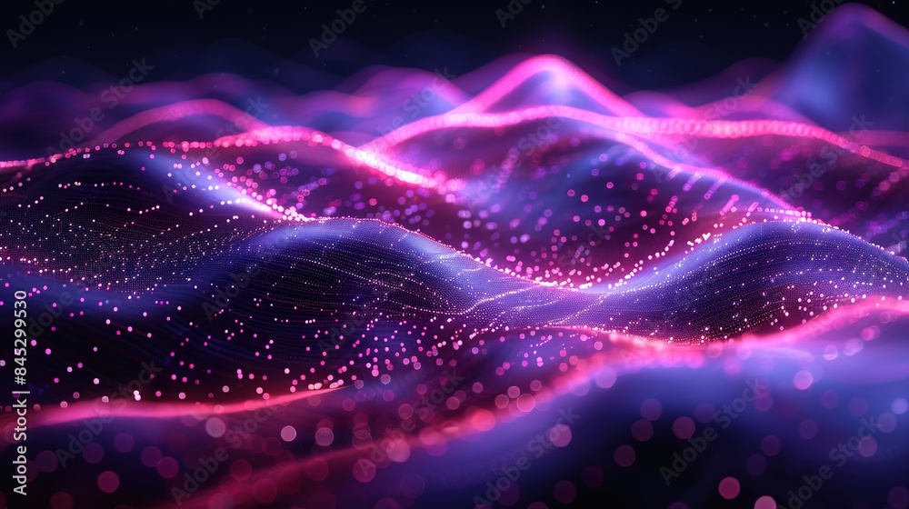 Fototapeta premium Digital background perfect for tech processes, neural networks, artificial intelligence, data transfer 