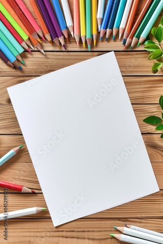 Blank Coloring Pages with Colored Pencils