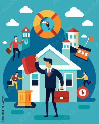 Many businesses are facing bankruptcy and closure leaving them with no option but to turn to financial institutions for a lastditch bailout effort.. Vector illustration