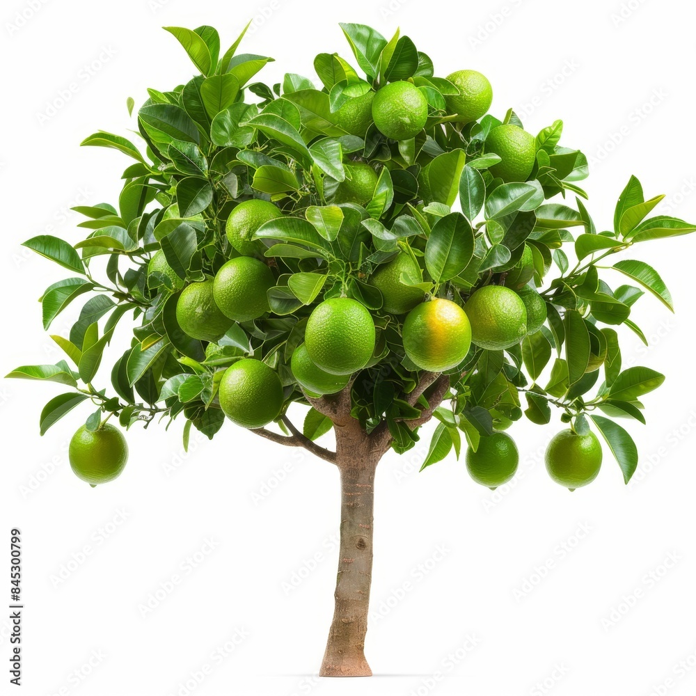 lime tree with lots of fruit isolated on white background. surreal imagine fruit tree concept for designer lime tree with lots of fruit isolated on white background. surreal imagine fruit tree concept for designer