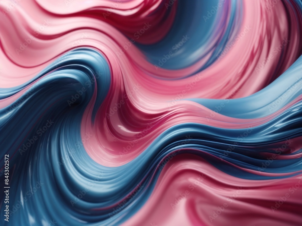 Abstract pastel blue and pink swirl wave background