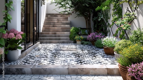 Elevated outdoor cement tiles