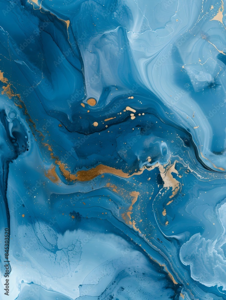 Abstract marbleized effect background. Blue creative colors. Beautiful paint with the addition of gold Abstract marbleized effect background. Blue creative colors. Beautiful paint with the addition of gold