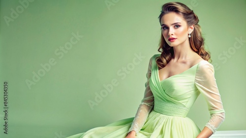 a young woman with an elegant pose