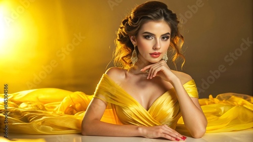 a young woman with an elegant pose