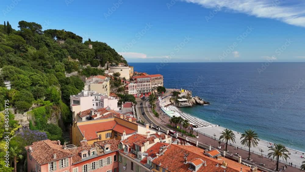 Nice city, France aerial view. The Cote d'Azur in the southern part of France. Belland Tower Nice city, France aerial view. The Cote d'Azur in the southern part of France. Belland Tower