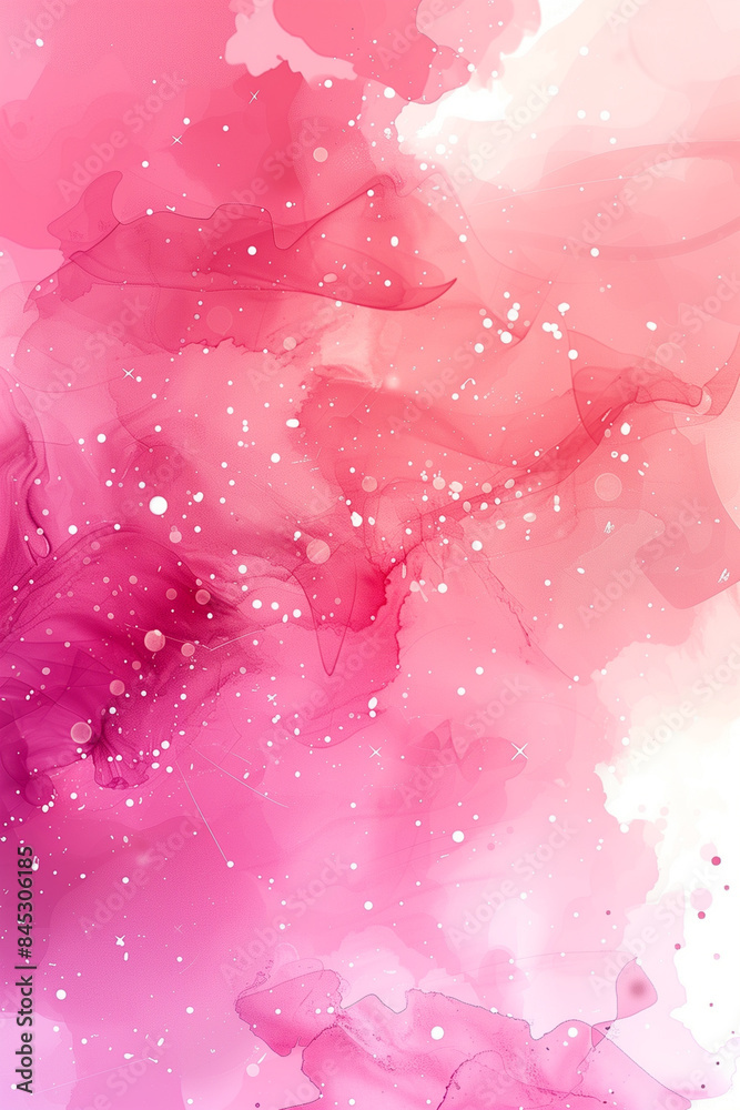 Vibrant pink and purple flowing ink pattern with delicate white speckles.
