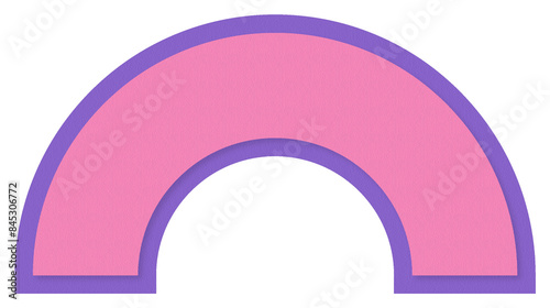 pink semicircle_vector