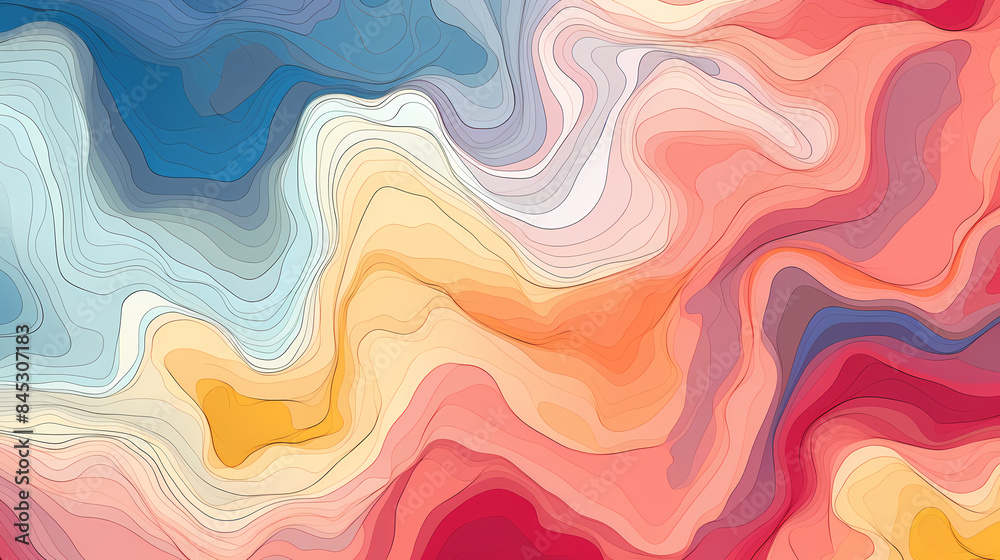 Abstract wavy background in pastel colors