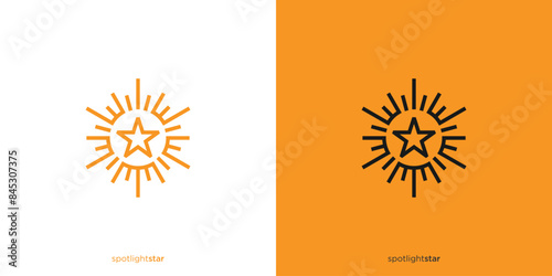 Creative Spotlight Star Logo. Spotlight Spark with Star Logo Design Template.