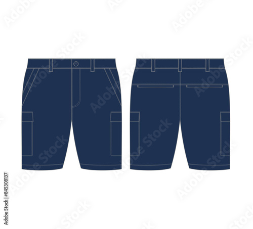 Blank Cargo Shorts Sketch Template