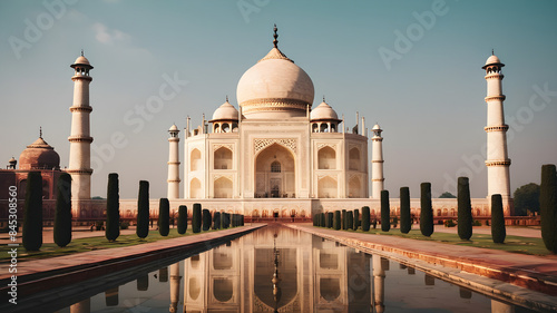 taj mahal at sunset