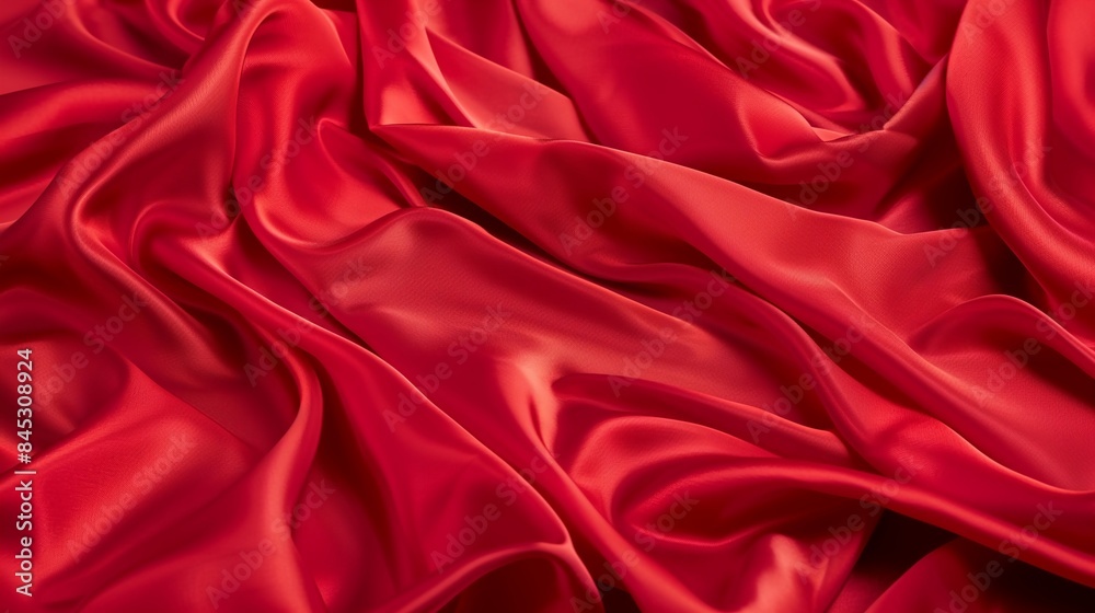Silky Red Fabric Texture Background Silky Red Fabric Texture Background