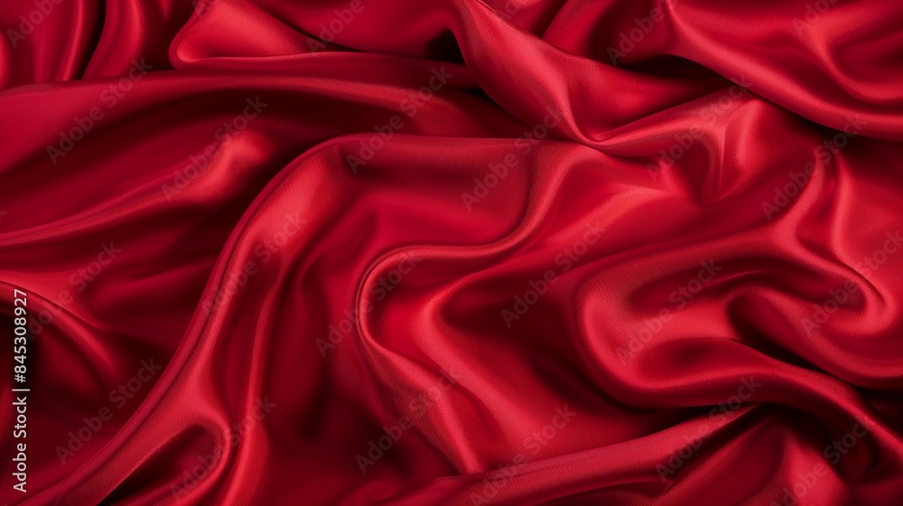 Obraz premium Silky Red Fabric Texture Background