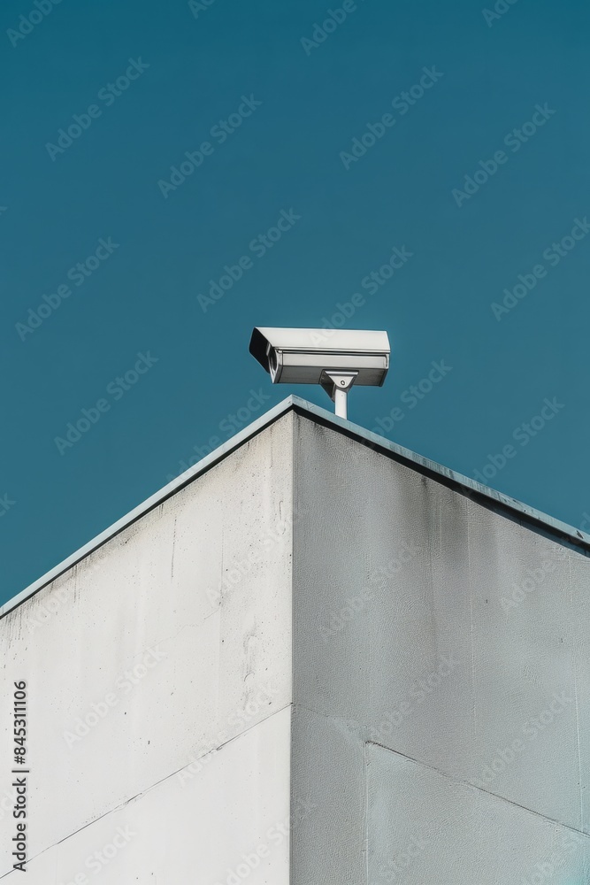 CCTV box attached to the building CCTV box attached to the building