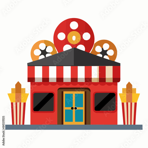 illustration of a cinema building 