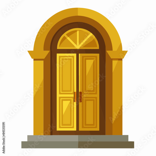 illustration of a golden door