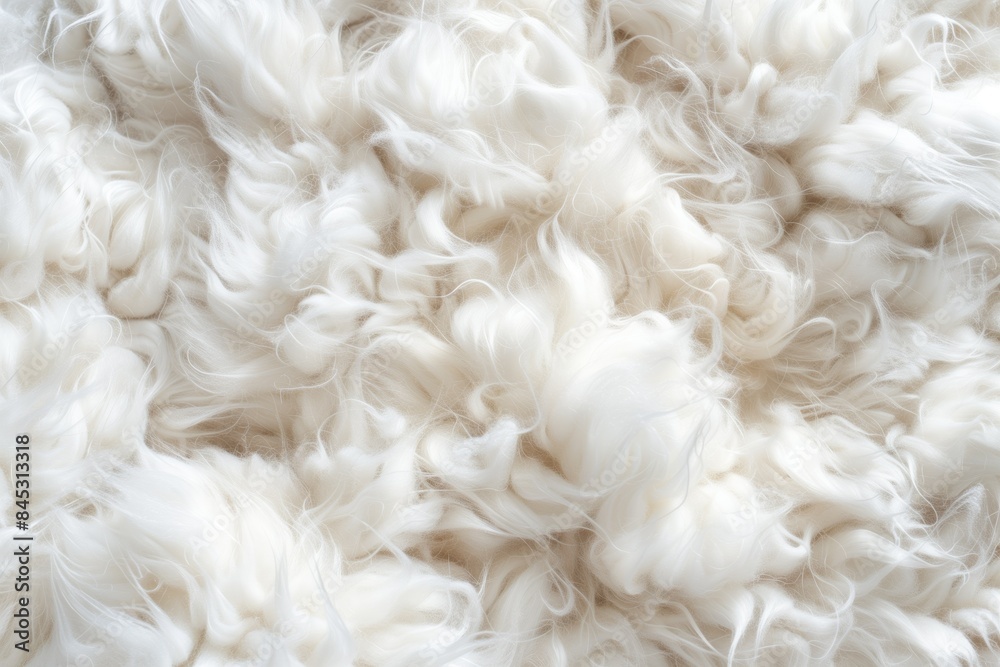 Close-up of soft, fluffy wool texture in white. Close-up of soft, fluffy wool texture in white.