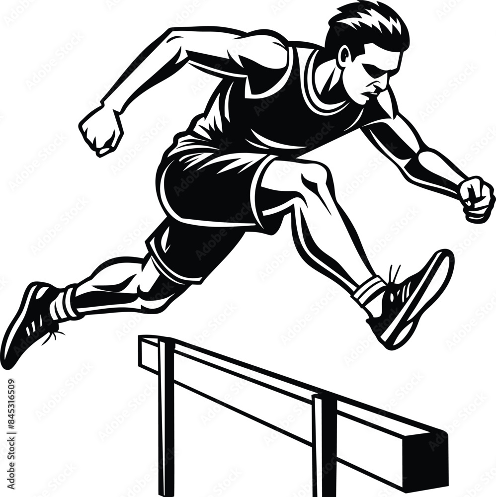 Fototapeta premium runner on the line illustration