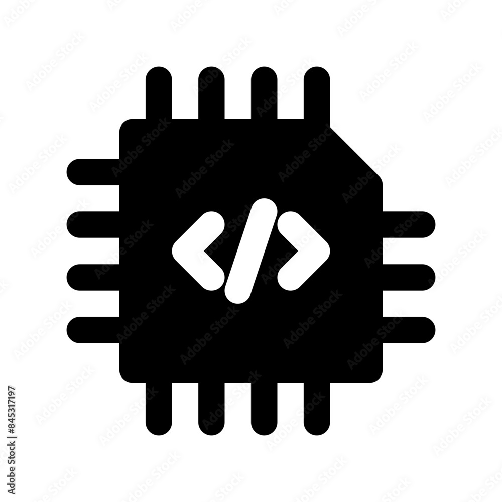 Fototapeta premium processor black icon