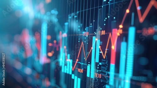 A detailed stock market report, with lines and bars illustrating investment growth and declines