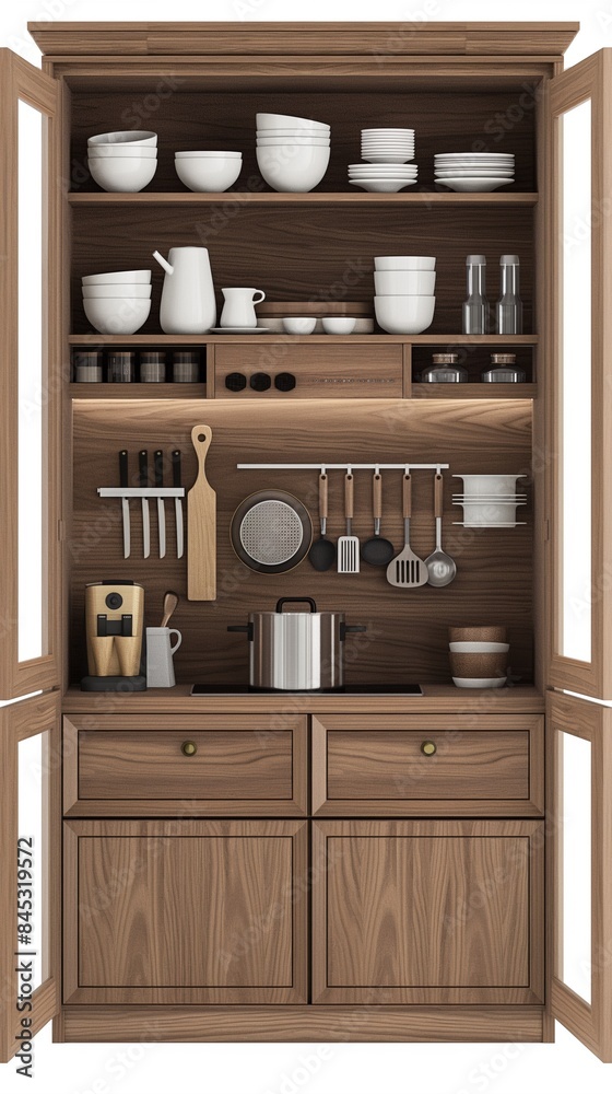 A Vertical Image With A Modern Minimalist Kitchen Room With Aesthetically Pleasing Furnishings. A Vertical Image With A Modern Minimalist Kitchen Room With Aesthetically Pleasing Furnishings.