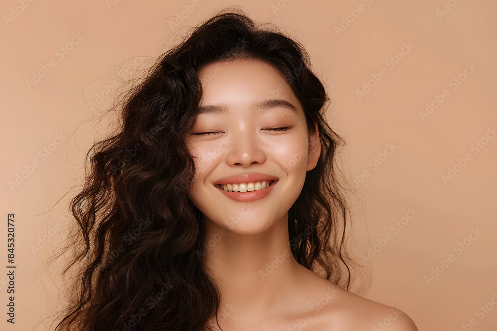 目を閉じている女性 目を閉じている女性