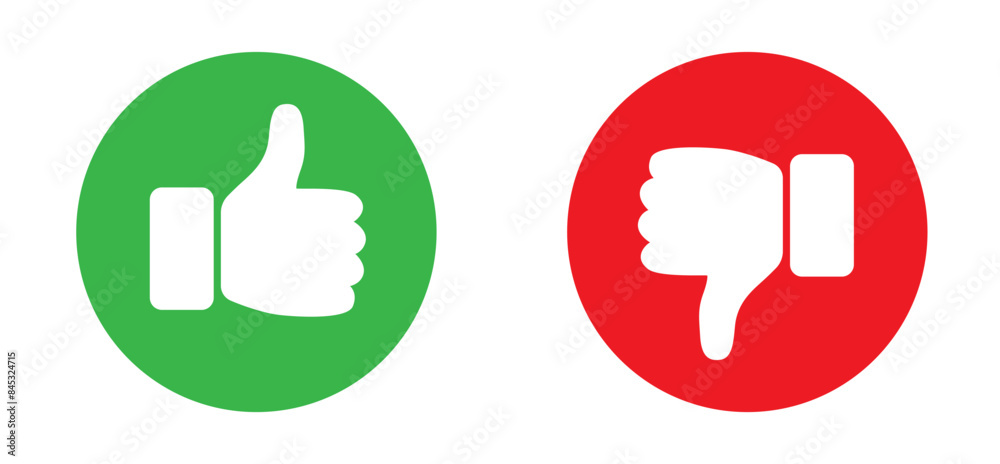 Thumb up and thumb down sign. Vector illustration Thumb up and thumb down sign. Vector illustration