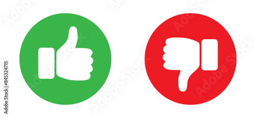 Thumb up and thumb down sign. Vector illustration