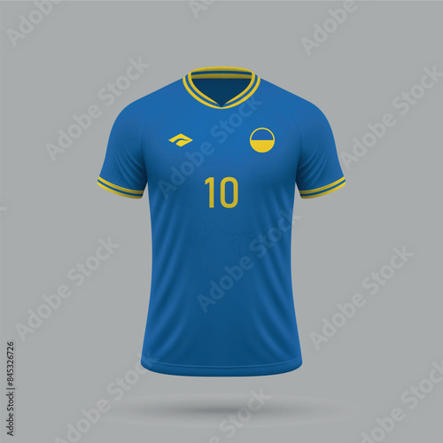 3d realistic soccer away jersey Ukraine national team 2024