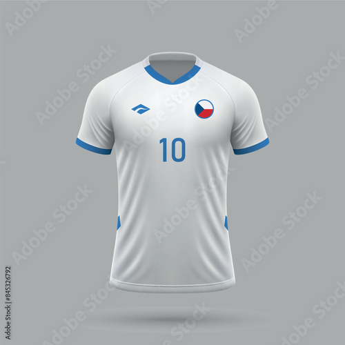 3d realistic soccer away jersey Czech Republic national team 2024