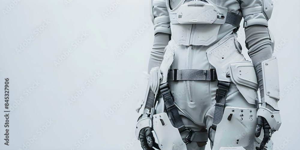 White female officer in futuristic combat suit with advanced body armor plates. Concept Futuristic Technology, Combat Gear, Female Officer, Body Armor, Military Style White female officer in futuristic combat suit with advanced body armor plates. Concept Futuristic Technology, Combat Gear, Female Officer, Body Armor, Military Style