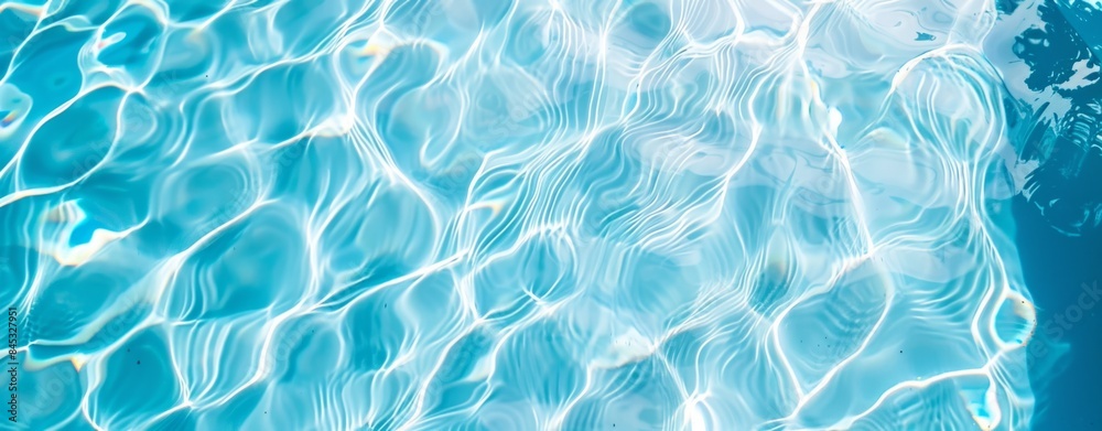 Light blue water in a swimming pool with ripples and reflections. Light blue water in a swimming pool with ripples and reflections.
