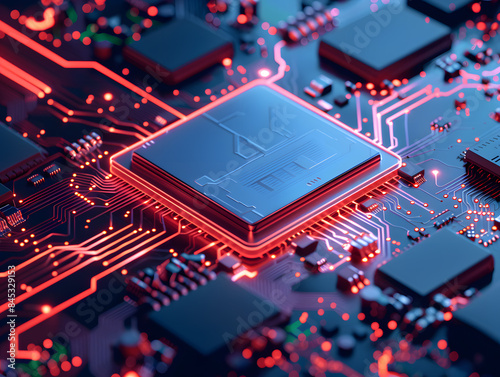 Image of an electronic circuit board containing a AI processor