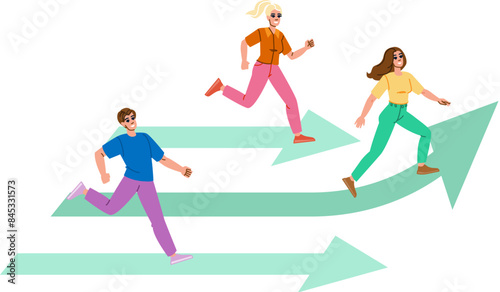 competitor competitive advantage vector. leadership win, line work, trophy winner competitor competitive advantage character. people flat cartoon illustration