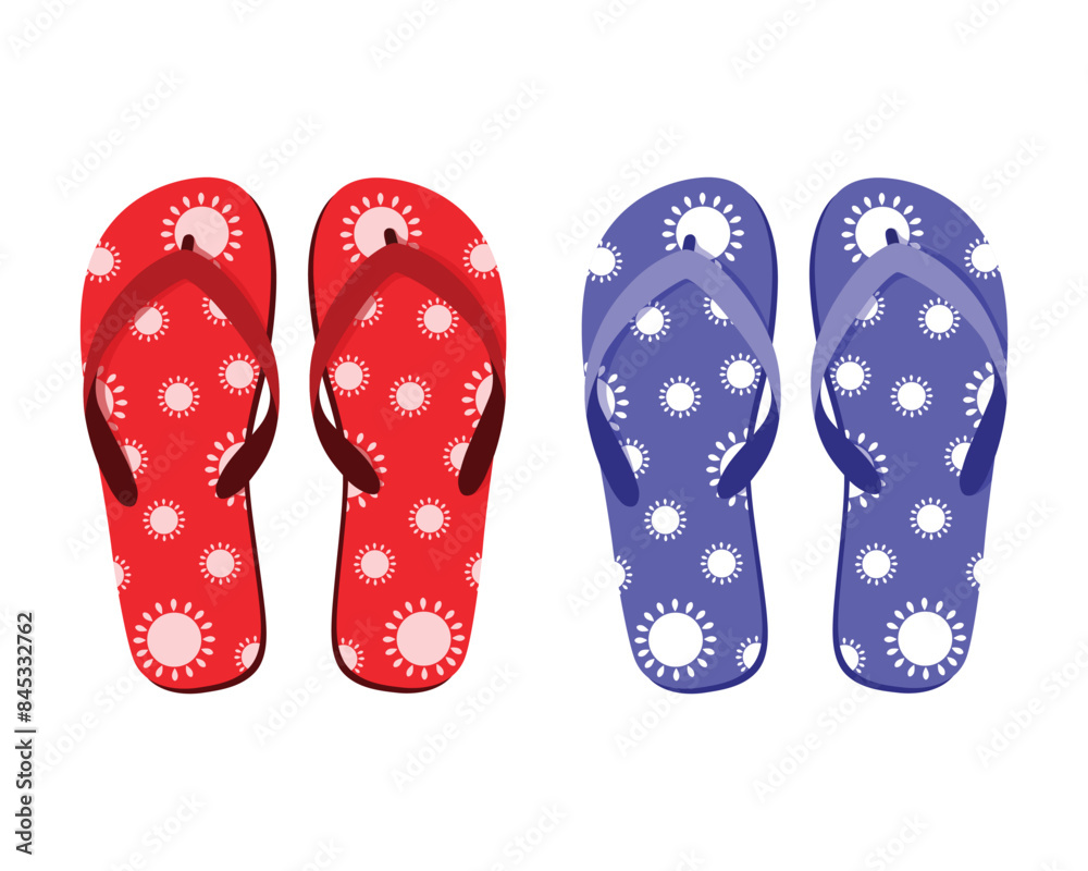 Seth s beach flip-flops. Colorful flip-flops. Summer beach shoes in cartoon style. Vector illustration Seth s beach flip-flops. Colorful flip-flops. Summer beach shoes in cartoon style. Vector illustration