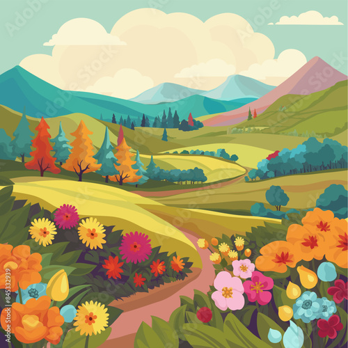A rural landscape backgroun...