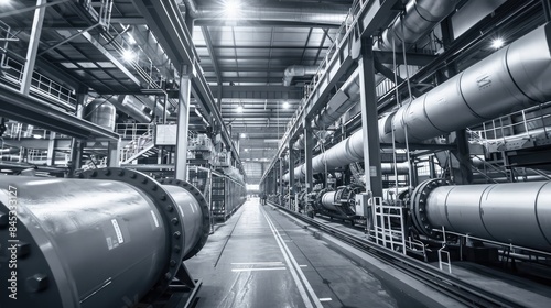 Industrial and Manufacturing Engineers and technicians working in industry refinery or power plant with blurred lights and structures in the background