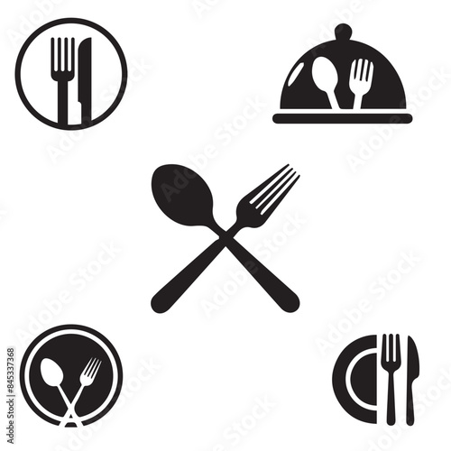 restaurant icon set vector 