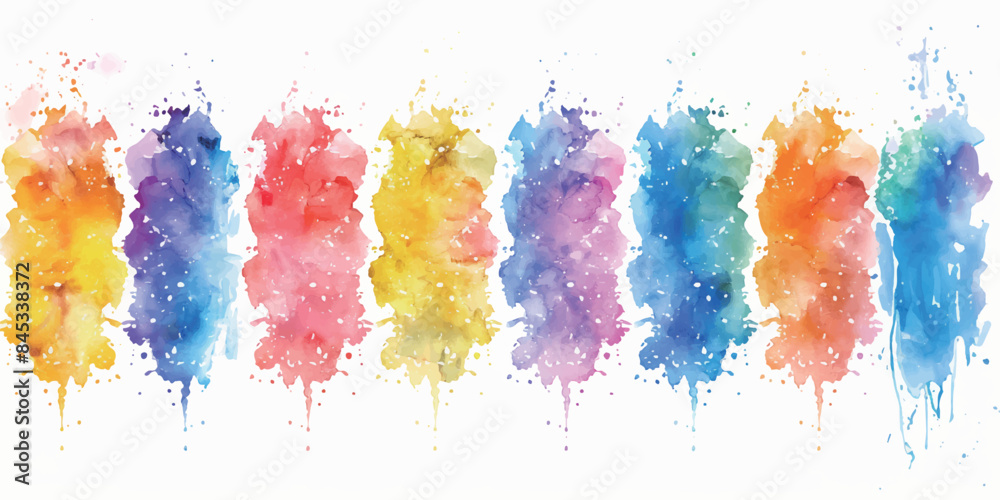 custom made wallpaper toronto digitalhand draw watercolor shapes brushes on white background. watercolor splashingr Artwork